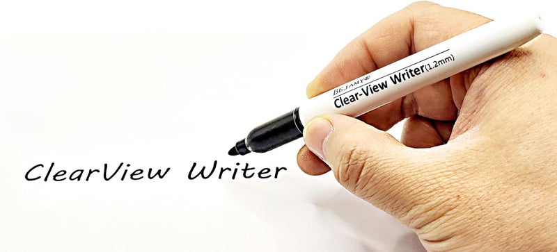 Bejamy (PACK of 14, Bullet Tip-1.2mm, BLACK ink) Clear-View Writer Bold Writing Pen,Water-Based Pigment Low Vision Marker,Assistive Writing Tool for Visual Impairment,Odorless,Non-Toxic,No Oil,Alcohol Free - Image 4